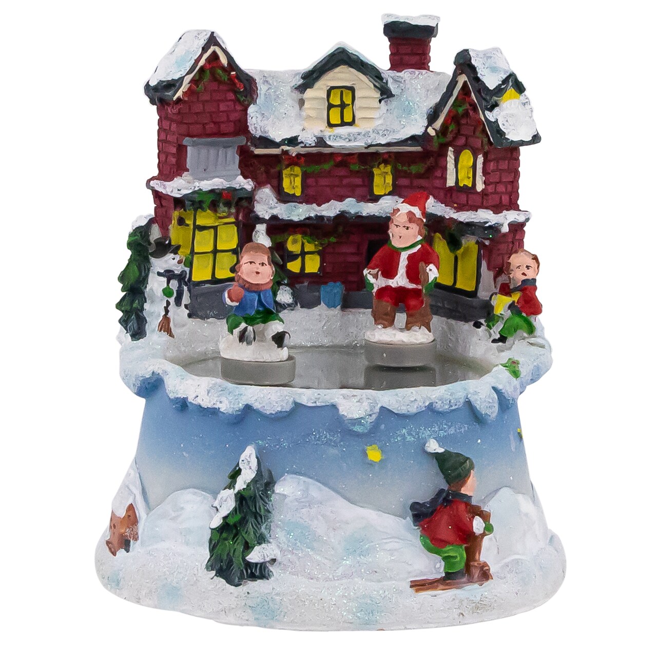 Northlight Animated and Musical Village Ice Skating Pond Christmas Scene - 5.25"